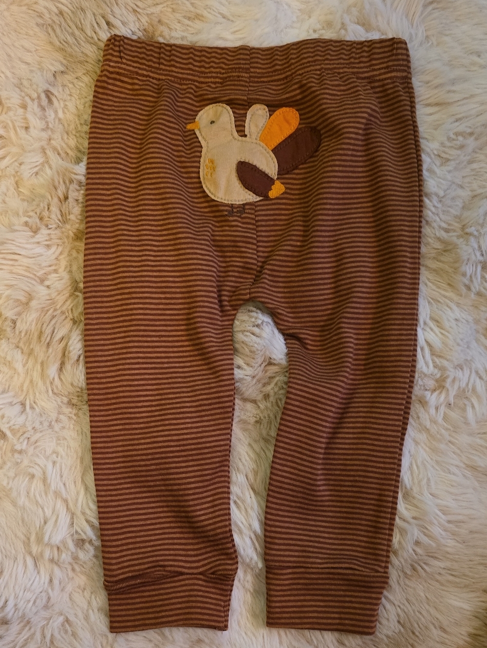Carter's Brown Striped Pants with Turkey 12 Months